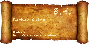 Becher Anita névjegykártya